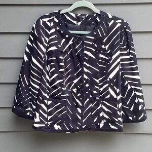 East 5th Black White Animal Print Jacket size XL